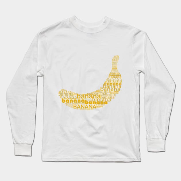 Typographic banana Long Sleeve T-Shirt by hedehede